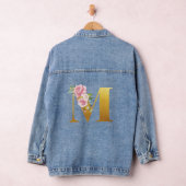 Floral Monogram Gouden Brief M Bruiloft Denim Jacket (Hangar)