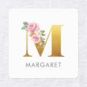 Floral monogram, Greenery Iron on Clothing Labels (Design 2)
