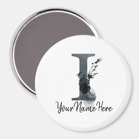 Floral Monogram I Dark Herb Foliage Magneet (Voorkant / Achterkant)