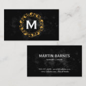 Floral Monogram II | Lux Visitekaartje (Voorkant / Achterkant)