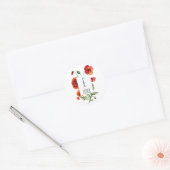 Floral Monogram Initiaal Stickers Red Poppy Flower (Envelop)