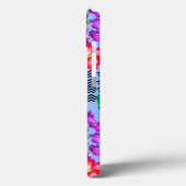 Floral Monogram iPhone 13 Hoesje, Blauwe achtergro Case-Mate iPhone Case (Achterkant / Links)