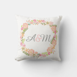 Floral monogram kussen