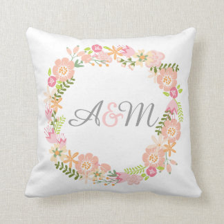 Floral monogram kussen
