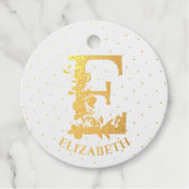 Floral monogram letter E voor Elisabeth Bedankjes Labels (Voorkant)