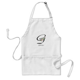 Floral Monogram letter G Pensioen Schort