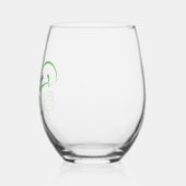 Floral Monogram Letter I Naam toevoegen Kleur wijz Wijnglas Zonder Voet (Links)