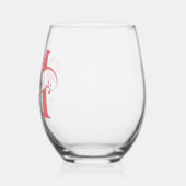 Floral Monogram Letter M Naam toevoegen Kleur wijz Wijnglas Zonder Voet (Links)