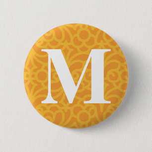  Floral Monogram - letter M Ronde Button 5,7 Cm