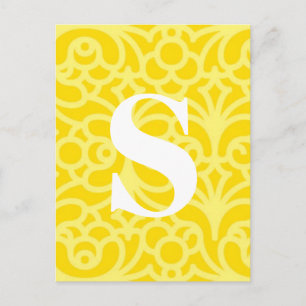 Floral Monogram - letter S Briefkaart