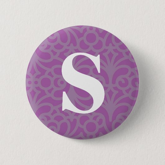 Floral Monogram - letter S Ronde Button 5,7 Cm (Voorkant)