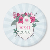 Floral monogram magneet (Voorkant)