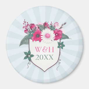 Floral monogram magneet