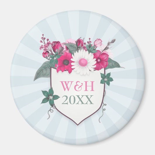 Floral monogram magneet (Voorkant)