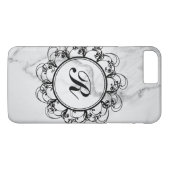 Floral Monogram Marble iPhone 7 Hoesje (Achterkant (Horizontaal))
