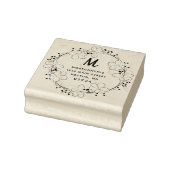 Floral Monogram Modern Script Retouradres Rubberstempel (Stempel)