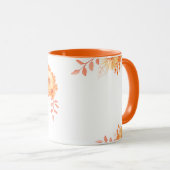 Floral Monogram Mug –Elegant Letter V-writ u name (Devant droit)