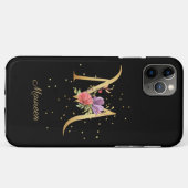 Floral Monogram Personaliseer Naam Initiaal M Lett Case-Mate iPhone Case (Achterkant (horizontaal))