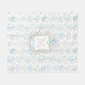 Floral Monogram Personalized Fleece Blanket Deken (Voorkant (Horizontaal))