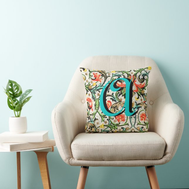  Floral Monogram Pillow Kussen (Stoel)