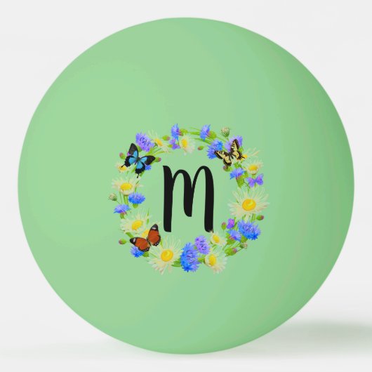 Floral Monogram Pingpongballen (Voorkant)