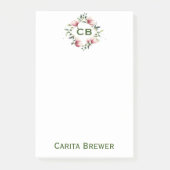 Floral Monogram Post-It Notes (Voorkant)