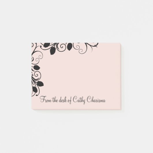 Floral Monogram Post Notes (Voorkant)