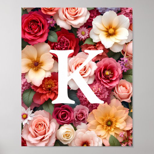 Floral Monogram Poster (Voorkant)
