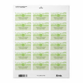 Floral Monogram Retouradreslabels (groen) Etiket (Full Sheet)