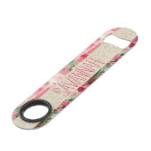 Floral monogram rode en roze Waterverf Speed Flessenopener (Voorkant Gekanteld)