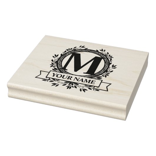 Floral Monogram Rubberstempel (Stempel)