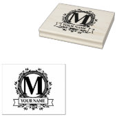 Floral Monogram Rubberstempel (Gestempeld)