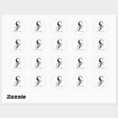 Floral Monogram S Blauwe Bloem Burst Ronde Sticker (Vel)