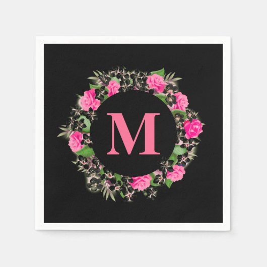 Floral Monogram Servet (Voorkant)