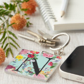 Floral Monogram Sleutelhanger (Voorkant Rechts)