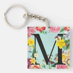 Floral Monogram Sleutelhanger