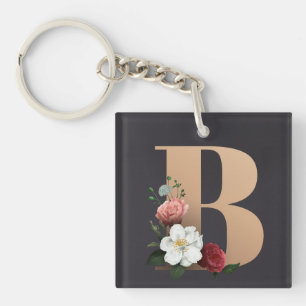 Floral Monogram Sleutelhanger