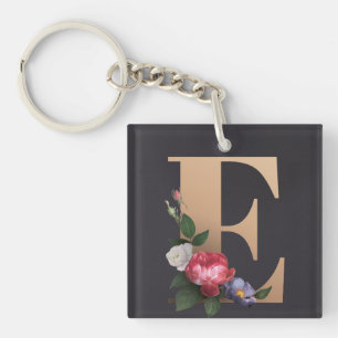 Floral Monogram Sleutelhanger