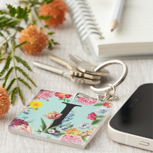 Floral Monogram Sleutelhanger (Voorkant Rechts)