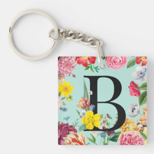 Floral Monogram Sleutelhanger