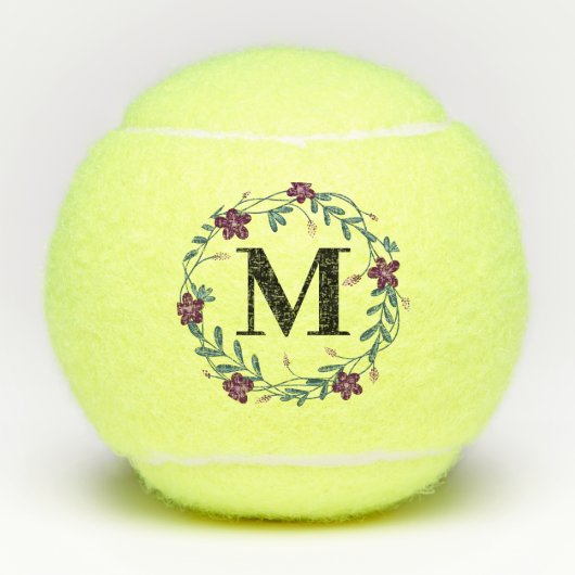 Floral Monogram Tennisballen (Voorkant)