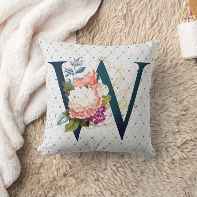 Floral Monogram W II Kussen (Deken)