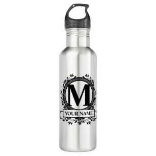 Floral Monogram Waterfles