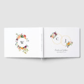 Floral Monogram Weddenschap Gastenboek (Volledig)