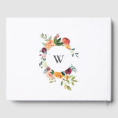 Floral Monogram Weddenschap Gastenboek (Achterkant)