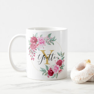 Floral Monogram Y Koffiemok