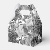 Floral monogram zwart, wit en goud bedankdoosjes (Achterkant)