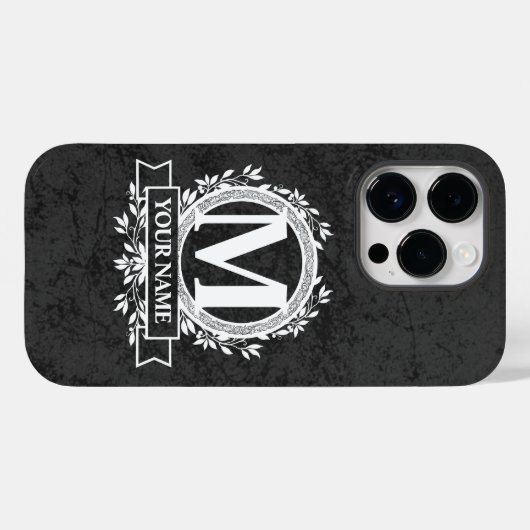 Floral Monogramme Design Coque-Mate coque iphone (Verso (horizontal))