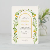 Floral monogrammé en Arch cadre Foil Invitation (Debout devant)