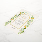 Floral monogrammé en Arch cadre Foil Invitation (Rotation)